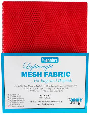 ByAnnie’s Lightweight Mesh Fabric, 18" X 54", Atomic Red