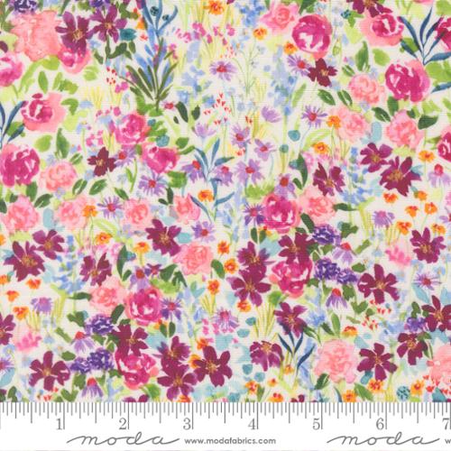 Moda Soulstice Garden Glitter - Cloud - Black Rabbit Fabric Inc.