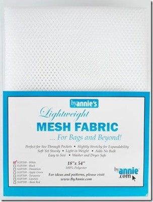 ByAnnie’s Lightweight Mesh Fabric, 18" X 54", White - Black Rabbit Fabric Inc.