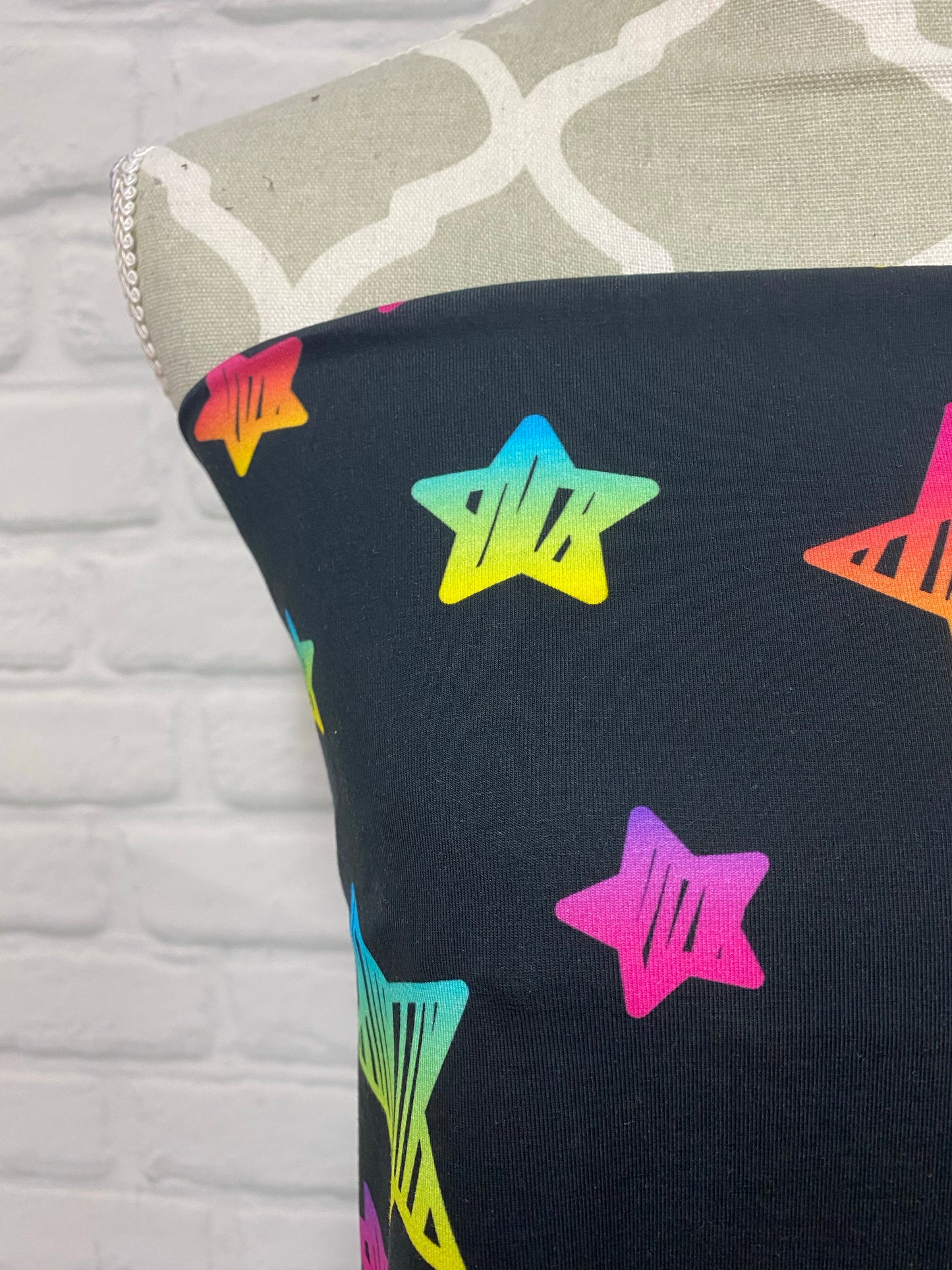 Rainbow Doodle Stars Cotton French Terry PRECUT HALF METERS
