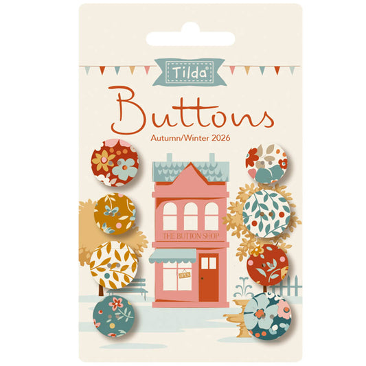 Tilda Village Life Buttons Autumn 8 PCS 14mm