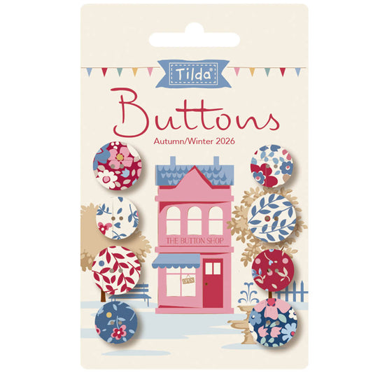 Tilda Village Life Buttons Winter 8 PCS 14mm