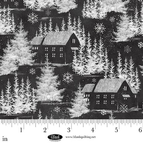 Blank Be Merry & Shine Bright Winter Village - Charcoal