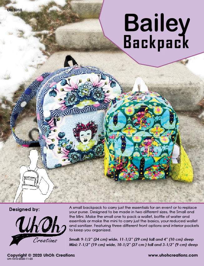 UhOh Creations - Bailey Backpack Paper Pattern