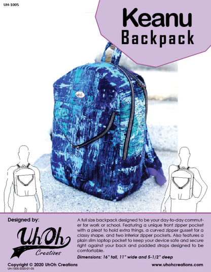 UhOh Creations - Keanu Backpack Paper Pattern