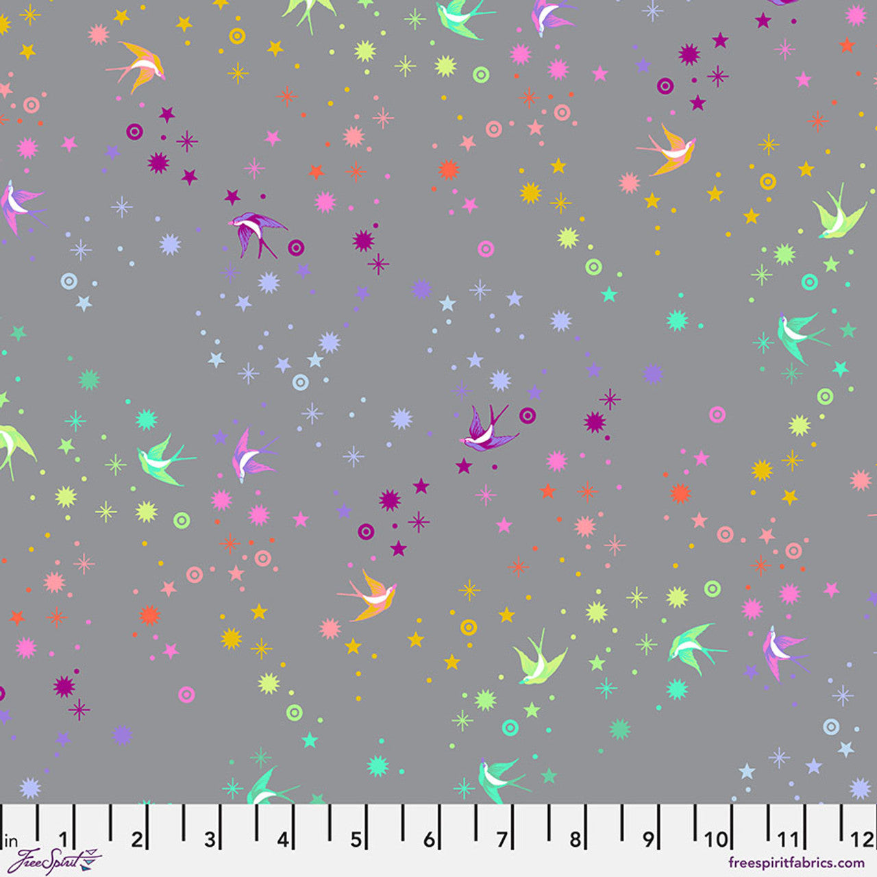Tula Pink True Colors Graywork Fairy Dust - Shadow