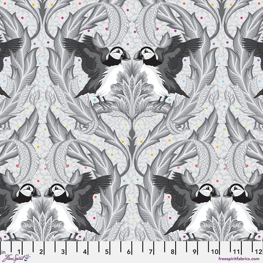 Tula Pink Graywork Huffin & Puffin - Whisper