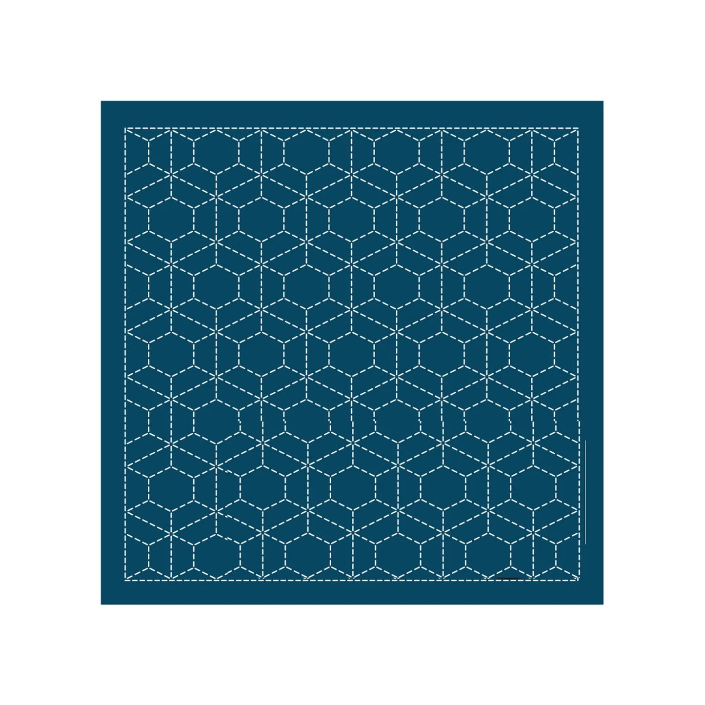 Sashiko Sampler Traditional Design Arare-kikko - Navy