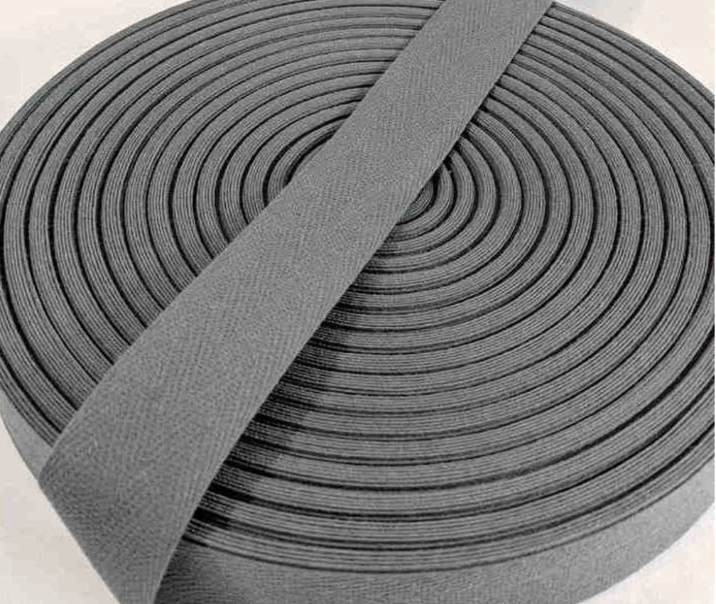 Cotton Twill Tape - grey 25mm