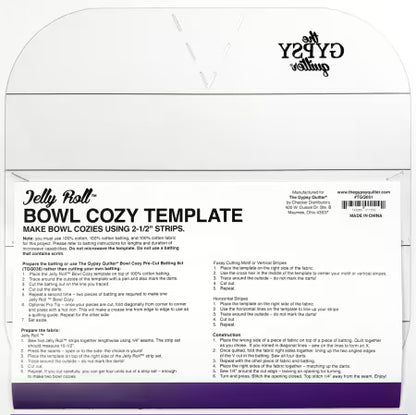 Jelly Roll Bowl Cozy Template - Black Rabbit Fabric Inc.