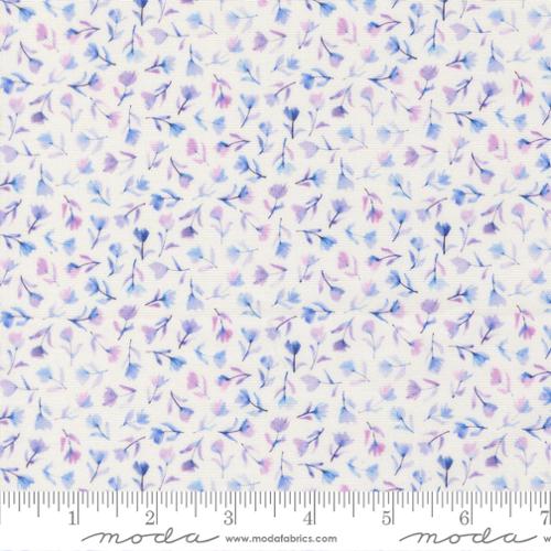Moda Delphinium Sea Pink Floral - Snowdrop