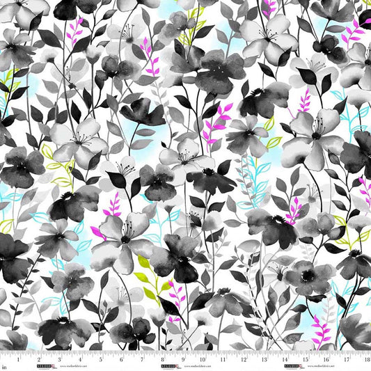 StudioE Sweet Licorice Watercolour Floral - White