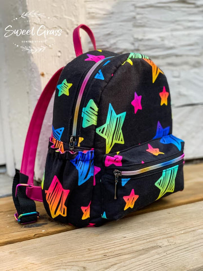 Rainbow Doodle Stars Cotton French Terry PRECUT HALF METERS